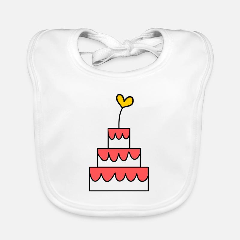 JOYEUX ANNIVERSAIRE. HAPPY BIRTHDAY. ANNIVERSAIRE. - Bavoir bio Bébé - blanc