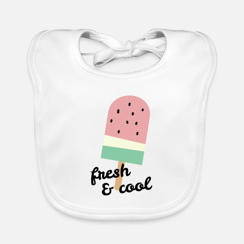 Popsicles à la pastèque avec slogan frais & cool Bavoir bio Bébé