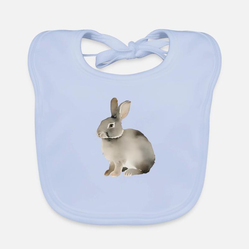 Hase mit einfarbigem Hintergrund Baby Bio-Lätzchen