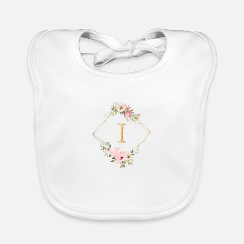 Customizable Monogram I Pastel Floral Organic Baby Bibs