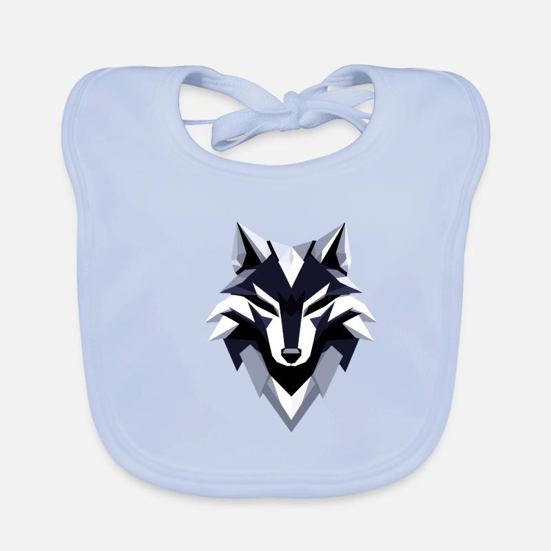 Wolf Low Poly Logo Design Baby Bio-Lätzchen