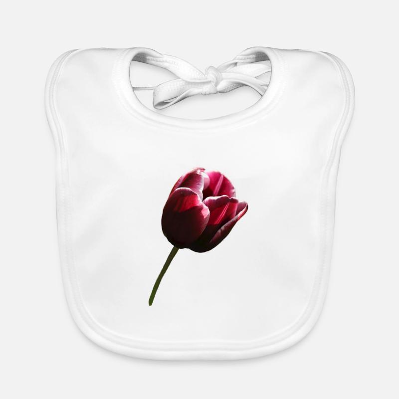 Tulipe bordeaux droite Bavoir bio Bébé