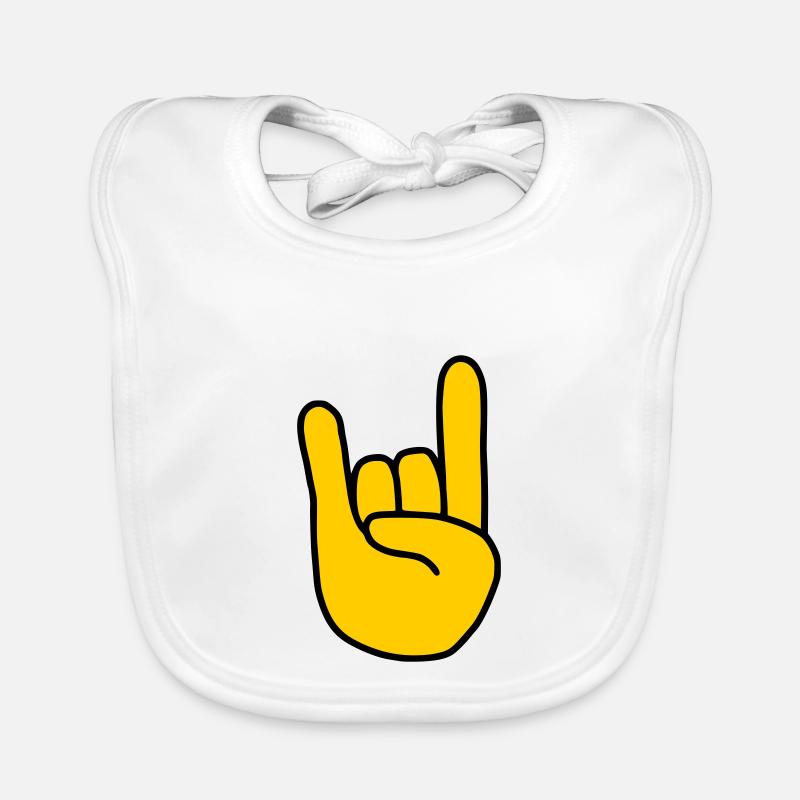 Emoji Rock Hand Sketch Couleur Bavoir bio Bébé