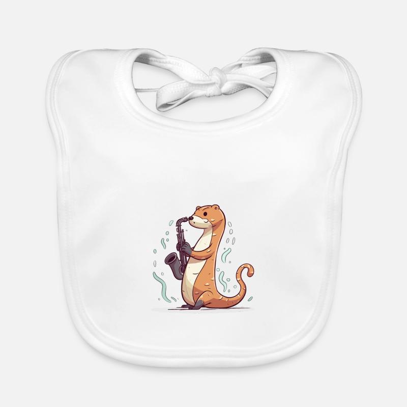 Saxophone Otter Organic Baby Bibs