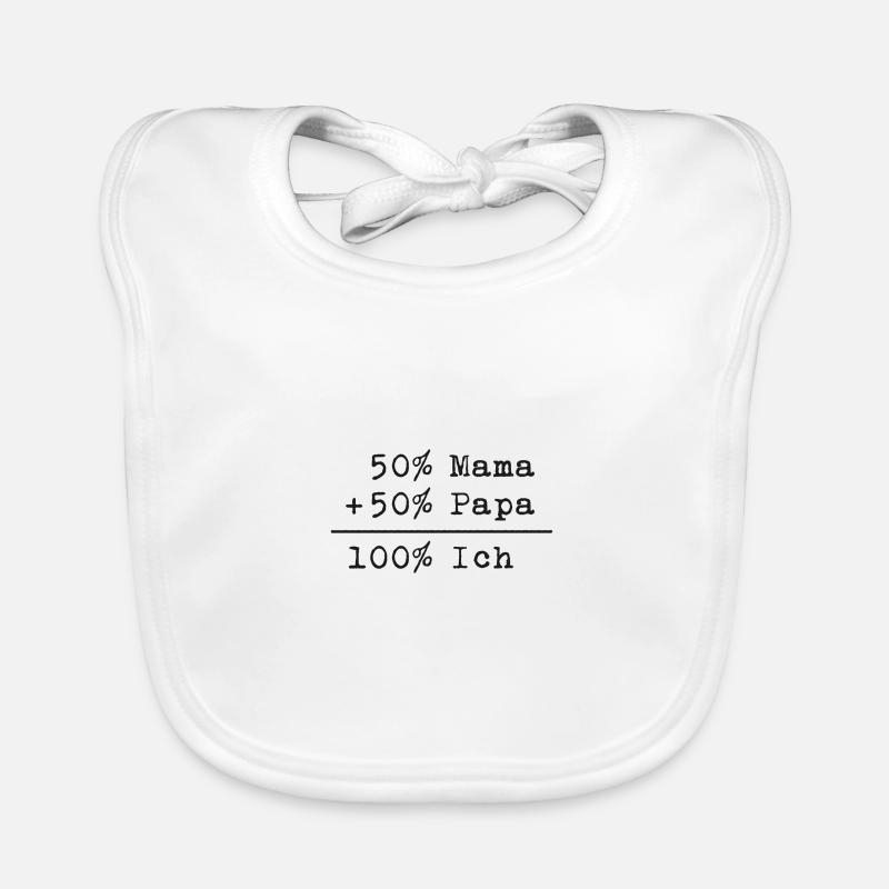 50% Mama + 50% Papa = 100% Ich – Geschenkidee Baby Bio-Lätzchen