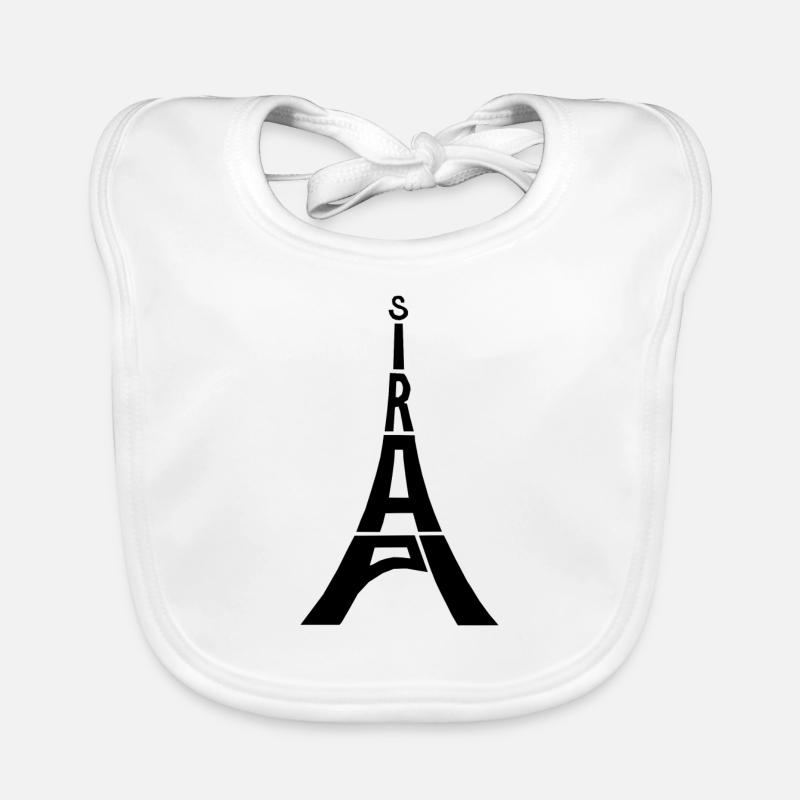 Paris Tour Eiffel - Bavoir bio Bébé - blanc