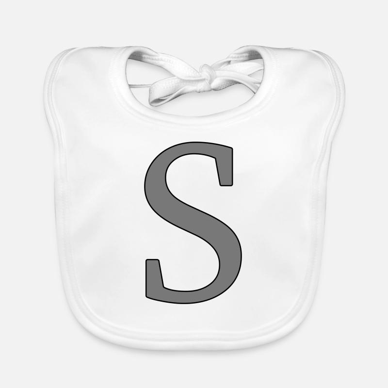 Letter S Initial letter Organic Baby Bibs