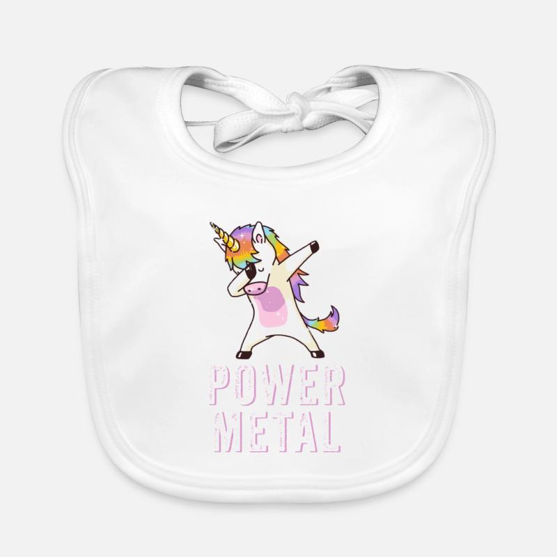 Power Metal Dabbing Einhorn - Dabbing Einhorn Baby Bio-Lätzchen