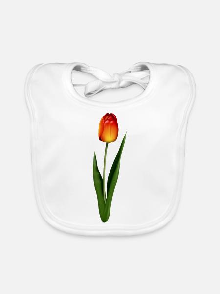 Tulpe - Baby Bio-Lätzchen - Weiß