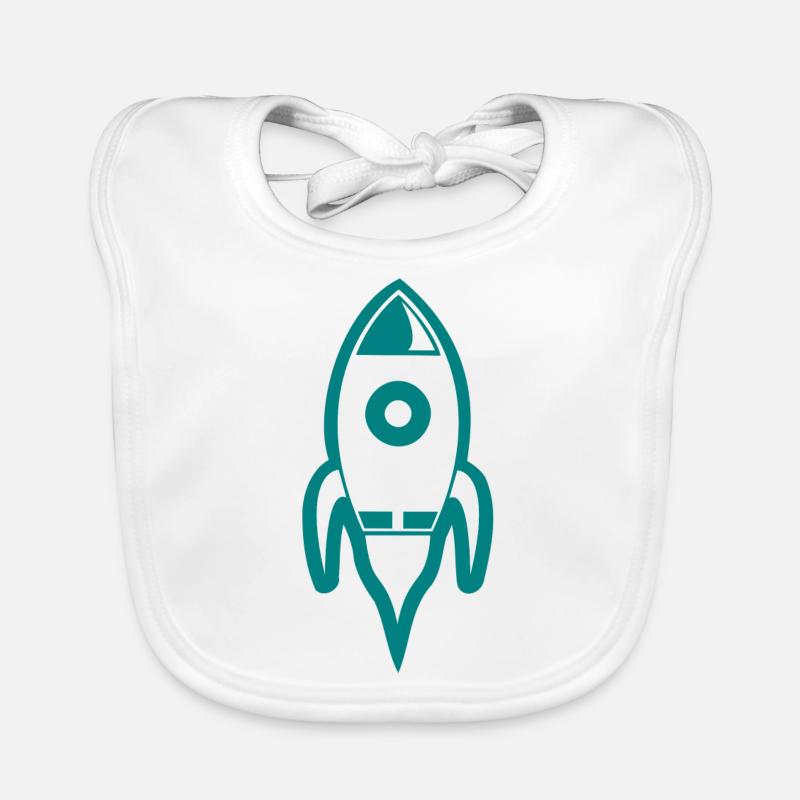 rakete rocket space shuttle ufo raumschiff mond Baby Bio-Lätzchen
