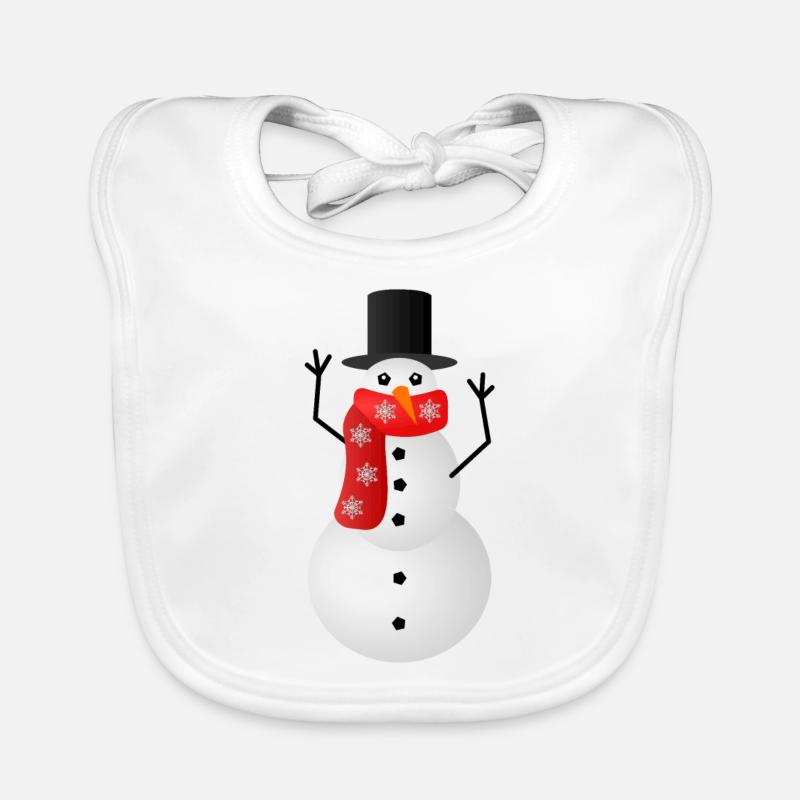 Pull de Noël - bonhomme de neige Bavoir bio Bébé