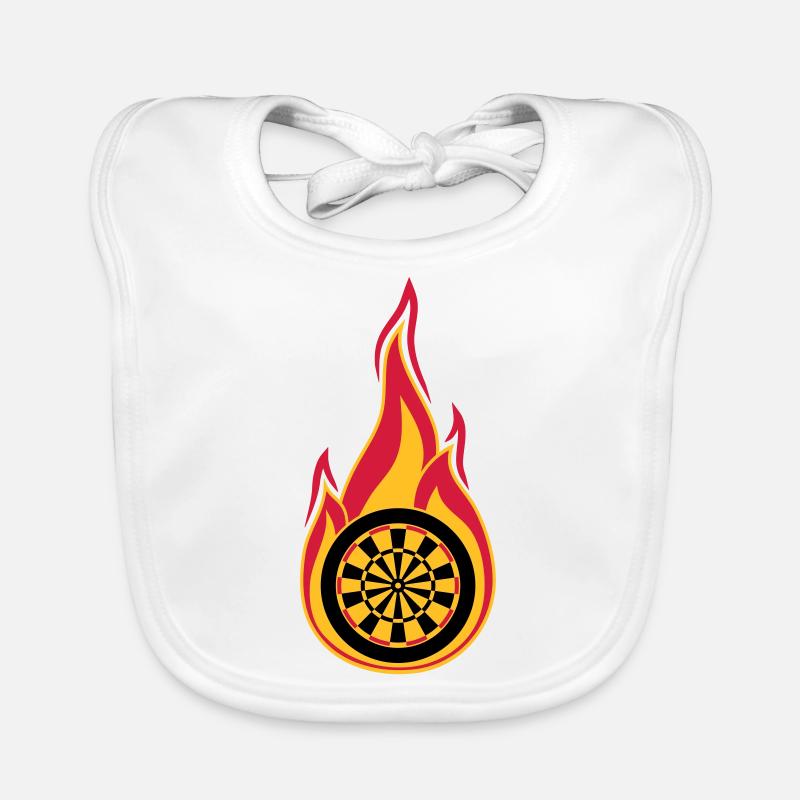 fire target burn flames hot association log Organic Baby Bibs