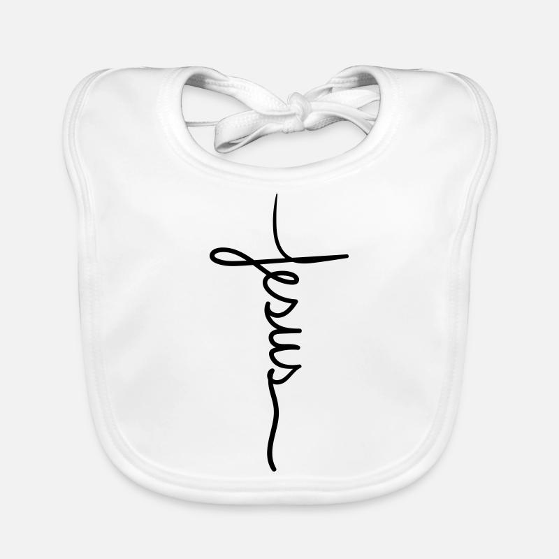 „Jesus“ – Lettering (vertikal) Baby Bio-Lätzchen