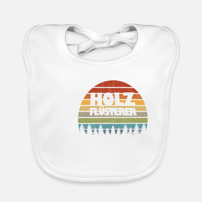 Forstwirt Waldarbeiter Holz machen Geschenk - Baby Bio-Lätzchen - Weiß