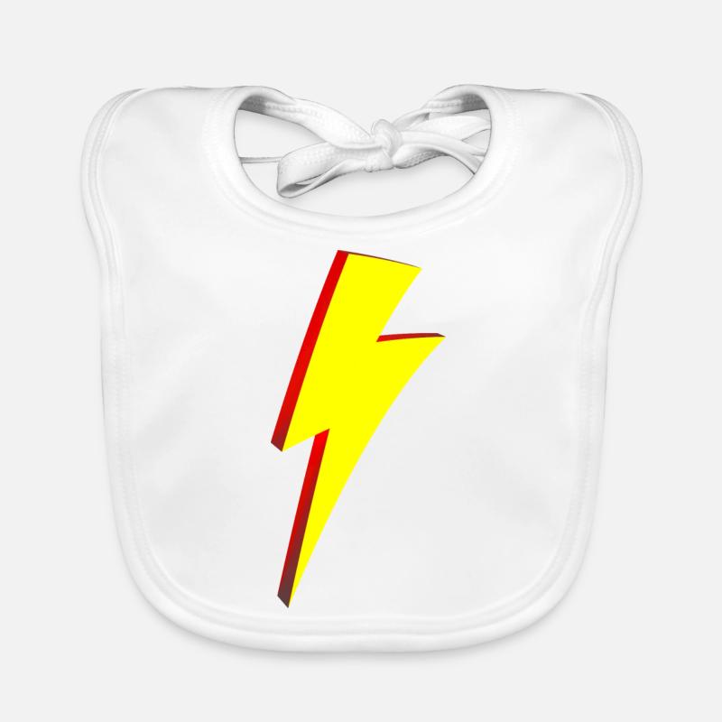 Lightning Bolt Cartoon Style Organic Baby Bibs