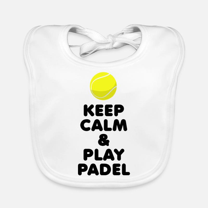 Padel Keep Calm & Play Padel - Bavoir bio Bébé - blanc