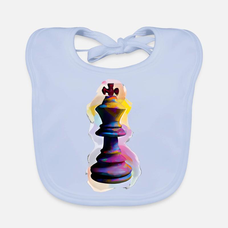 Kunst Schachfigur König Baby Bio-Lätzchen