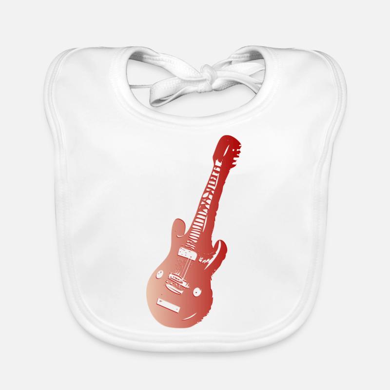 Rote E-Gitarre Baby Bio-Lätzchen