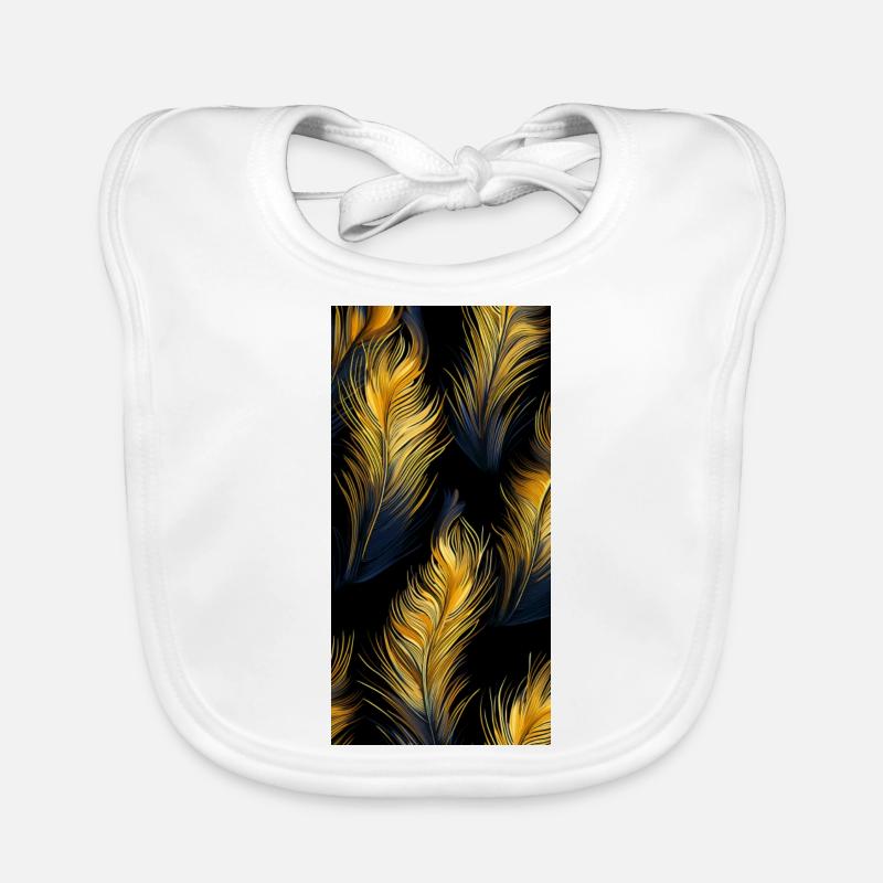 Plumes dorées Bavoir bio Bébé
