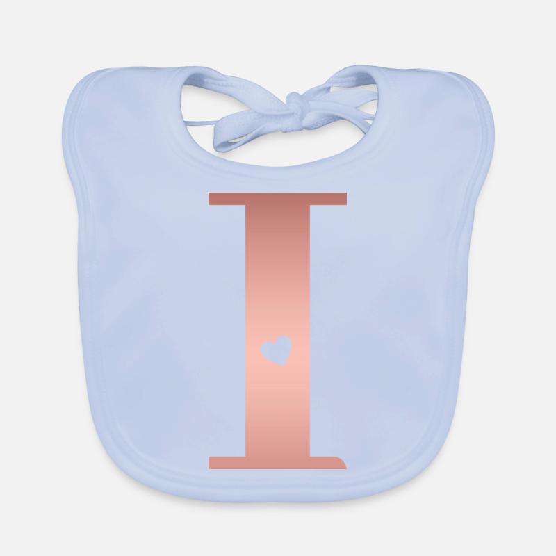 lettre I rose gold Bavoir bio Bébé