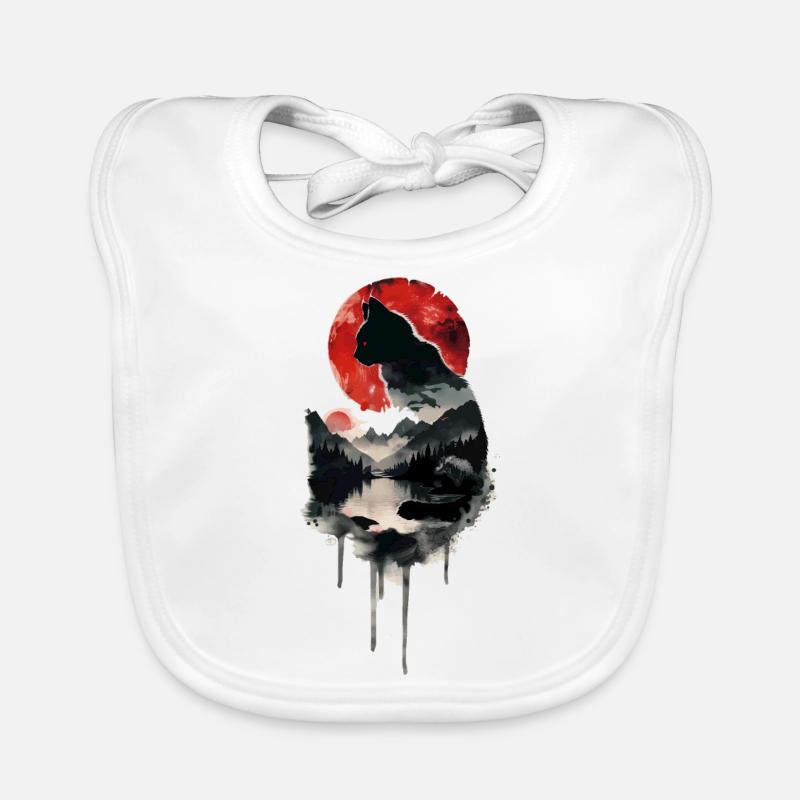 Black cat Organic Baby Bibs