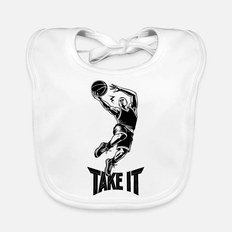 BASKETBALL, TAKE IT Organic Baby Bibs