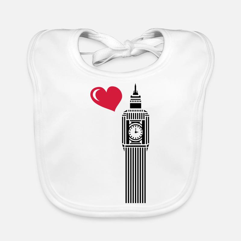 big ben love - Organic Baby Bibs - white