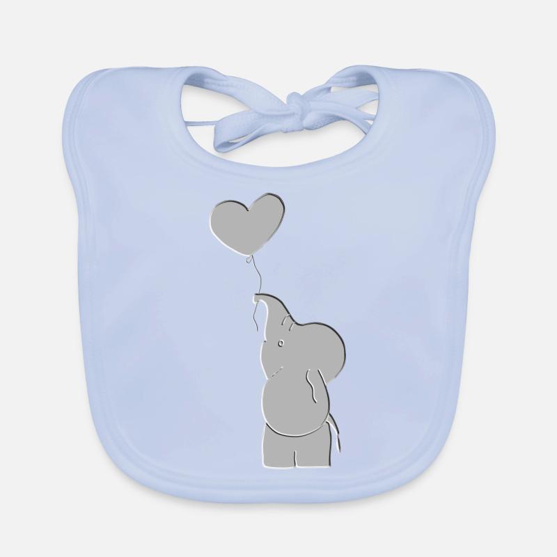 Elephant Relief Balloon Organic Baby Bibs