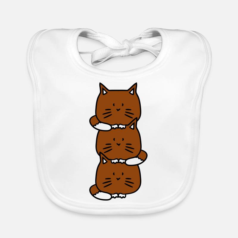 3 chats mignons l’un sur l’autre tour trois amis équipe Bavoir bio Bébé
