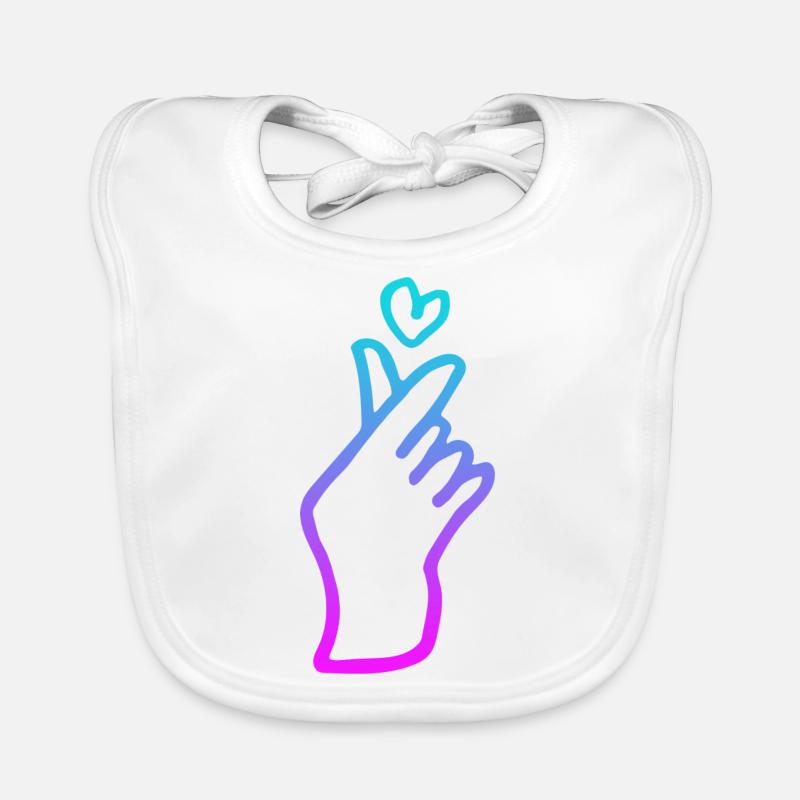 Kpop Handzeichen Herz Baby Bio-Lätzchen