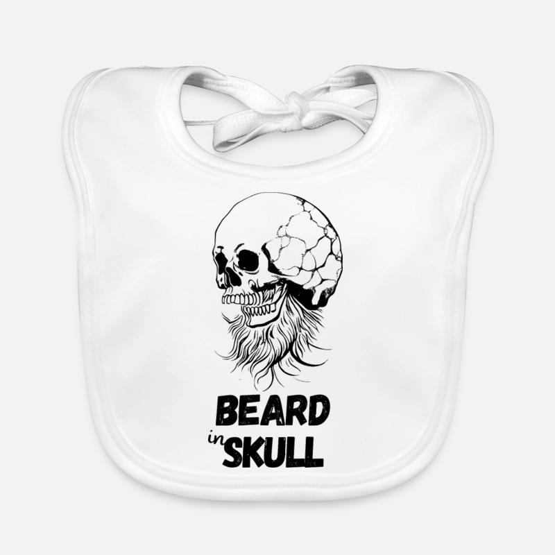 Beard in Skull Organic Baby Bibs