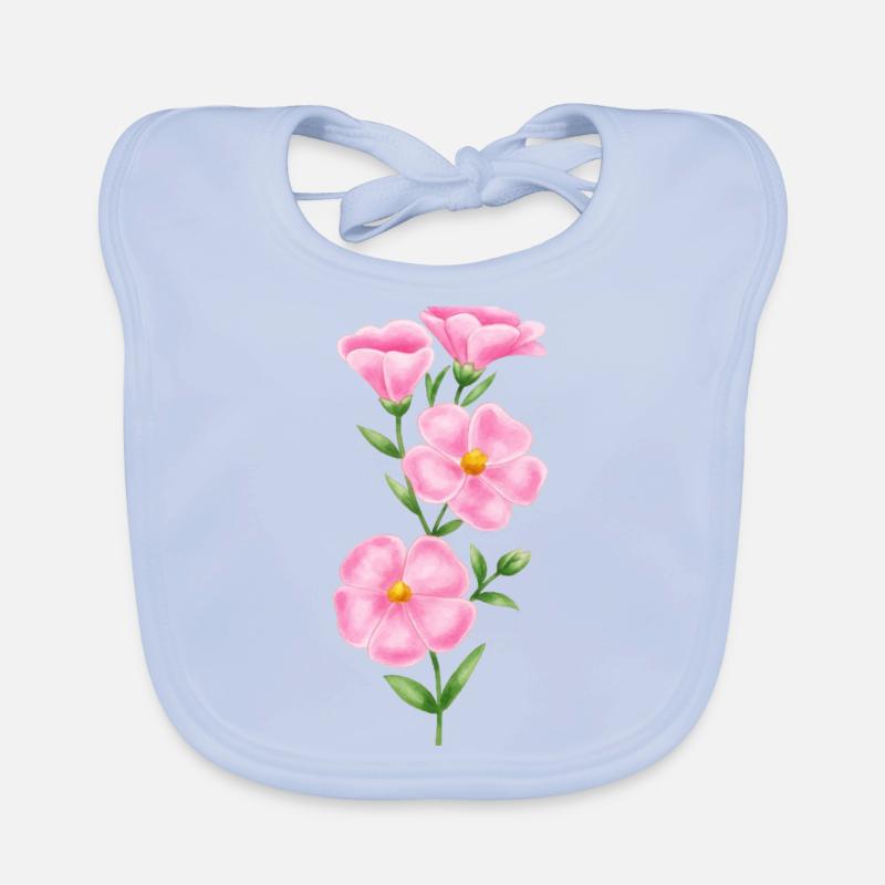Fleur rose Bavoir bio Bébé