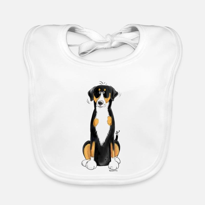 Funny Entlebucher Sennenhund I Comic dog motif Organic Baby Bibs