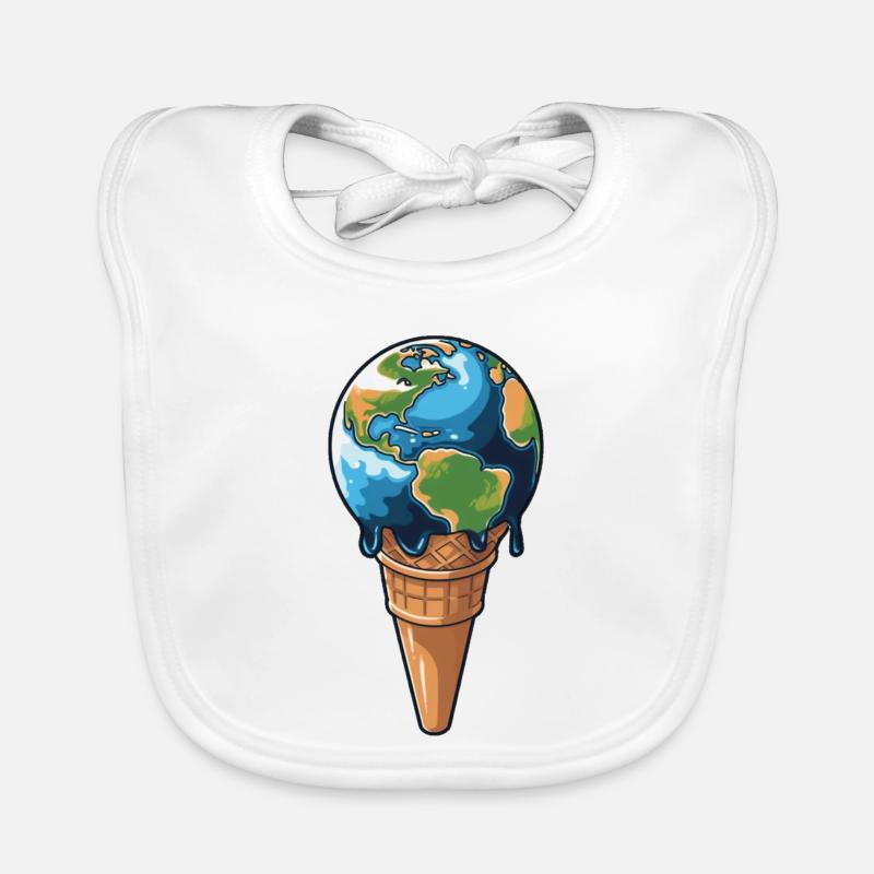 The earth is melting Organic Baby Bibs