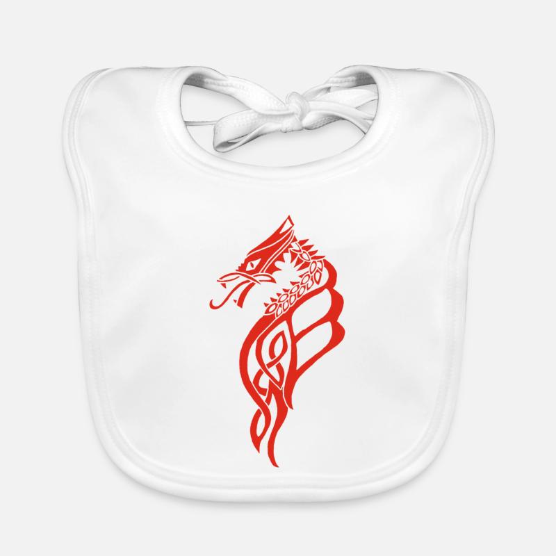 Great red Celtic dragon Organic Baby Bibs