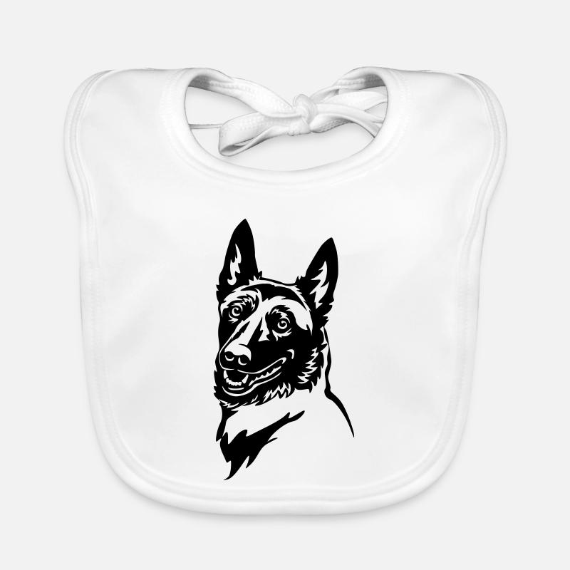 Tête malinois Bavoir bio Bébé