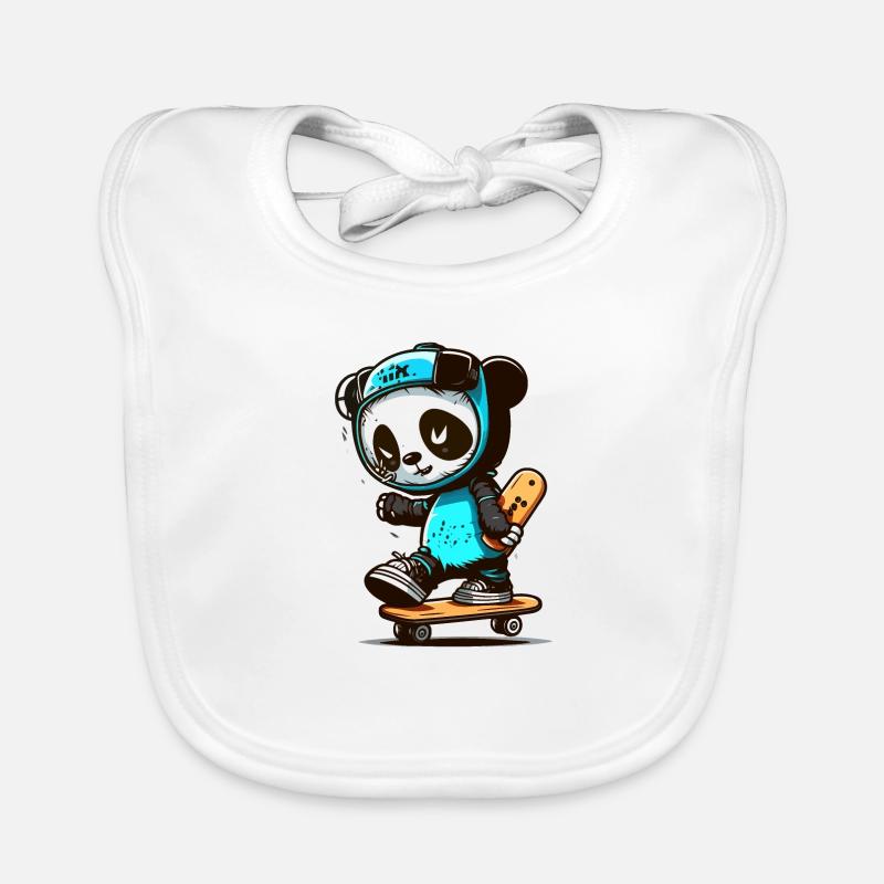 Panda Skate Co. - Bavoir bio Bébé - blanc