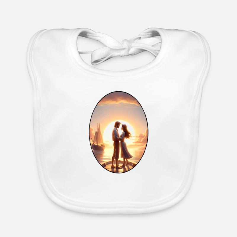 Romance at sunset Large Organic Baby Bibs