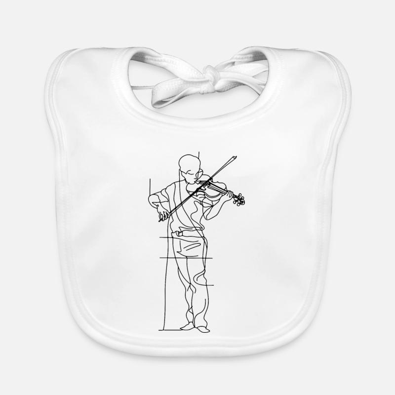 Violinist Sketch Organic Baby Bibs