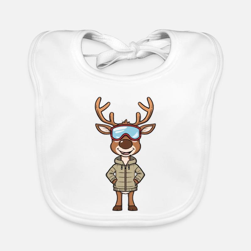 Renne amish avec lunettes de ski Bavoir bio Bébé