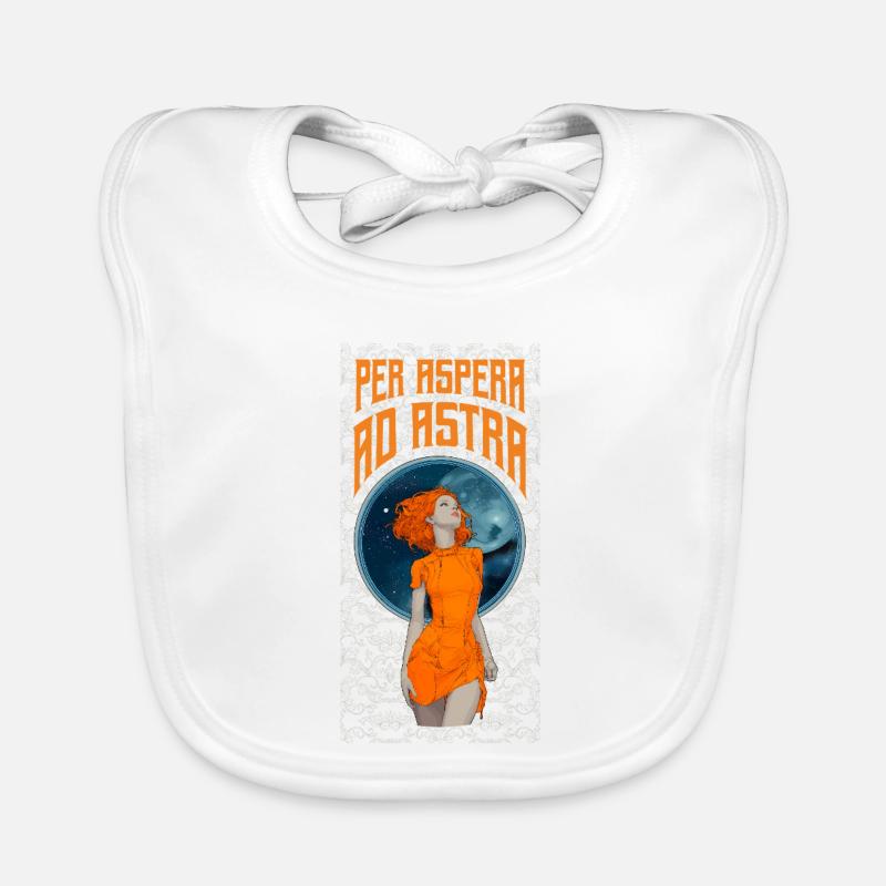 Style rétro Astro Lady - Per Aspera ad Astra - Bavoir bio Bébé - blanc