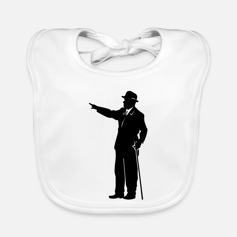 Silhouette de gentleman avec canne Bavoir bio Bébé