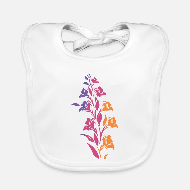 Branche florale colorée Bavoir bio Bébé