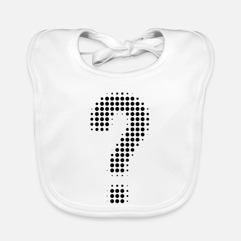 Question mark pixel optics - Organic Baby Bibs - white