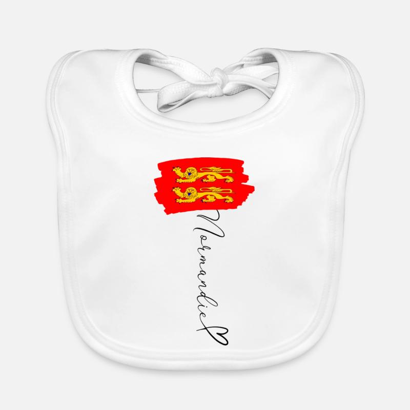 Normandy Flag Leopards Red Gold Pride Region Organic Baby Bibs