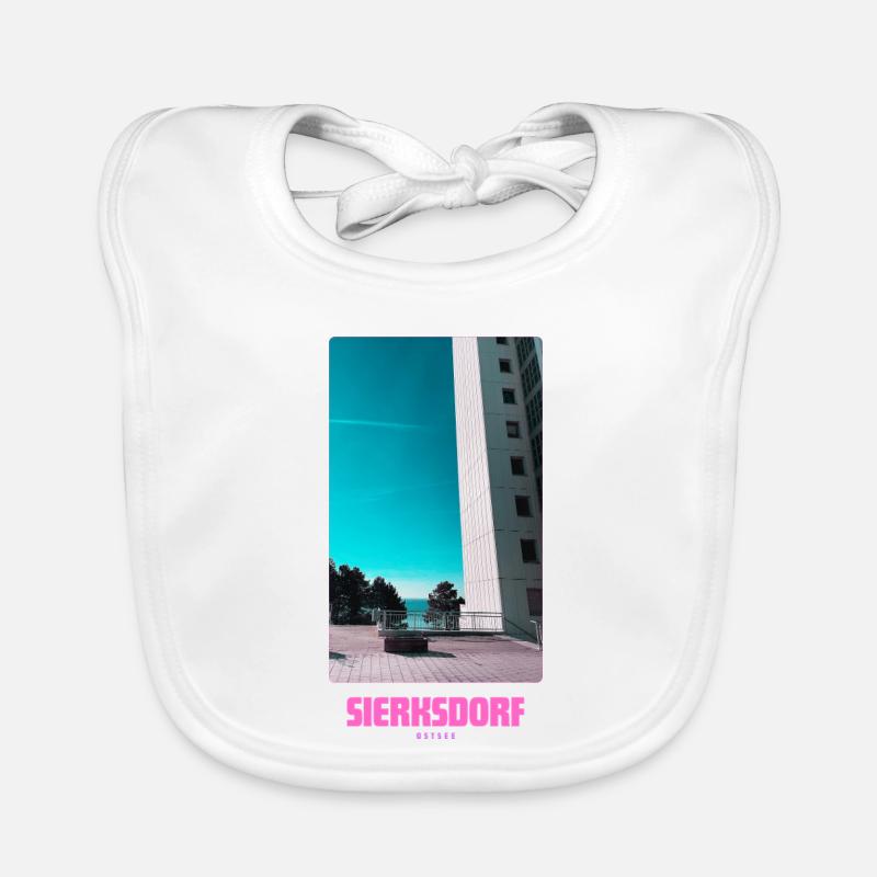 Sierksdorf _ Ostsee - Baby Bio-Lätzchen - Weiß