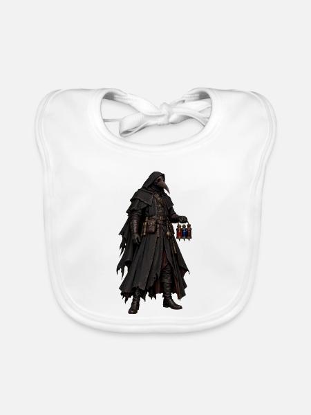 Pestdoktor Gothic Talisman - Baby Bio-Lätzchen - Weiß - Vorne