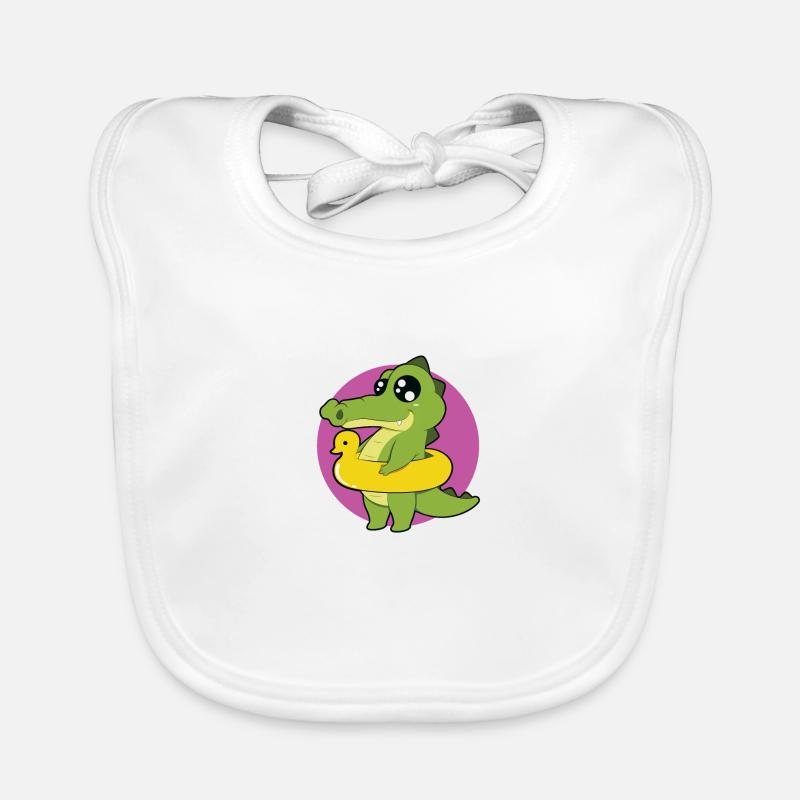 Crocodile lizard alligator crocodile reptile Organic Baby Bibs