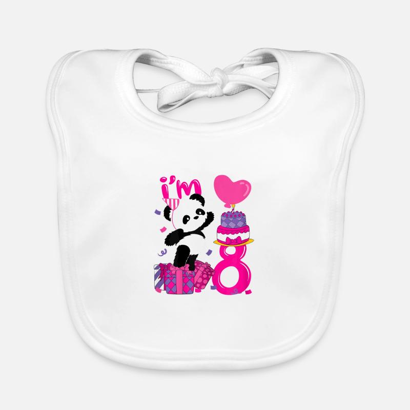 Panda 8. Geburtstag Seit 2013 Pink Baby Bio-Lätzchen