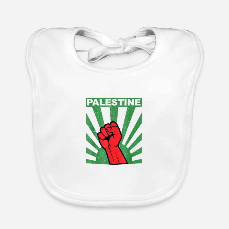 Palestine Liberté libre Liberté Gaza - Bavoir bio Bébé - blanc